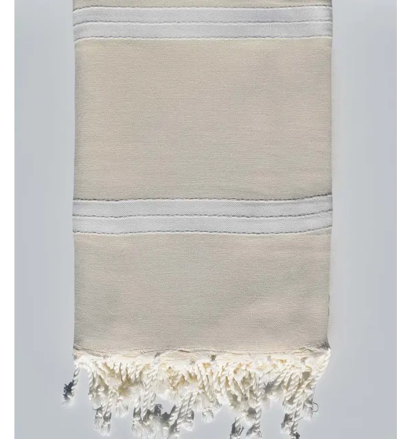 Fouta grande bianco crema e ecrù 1,90 m * 3 m Fouta Tunisia - 1