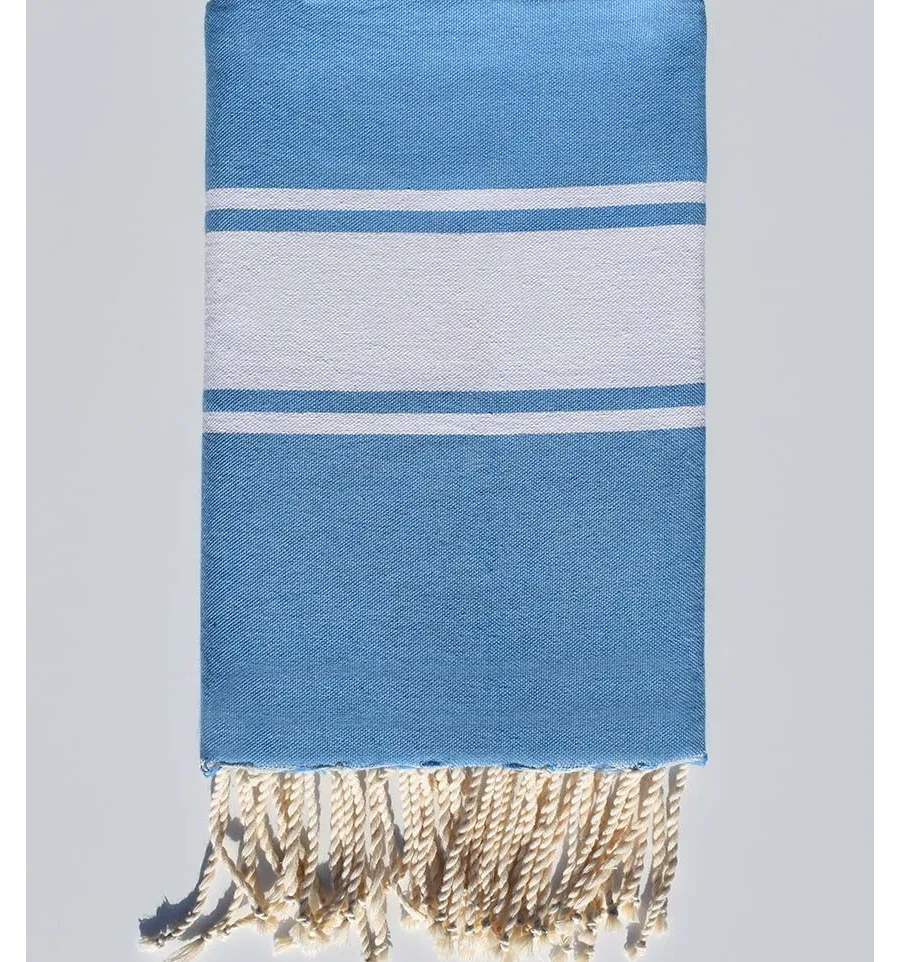 Telo mare piatta blu azzurro Fouta Tunisia - 1