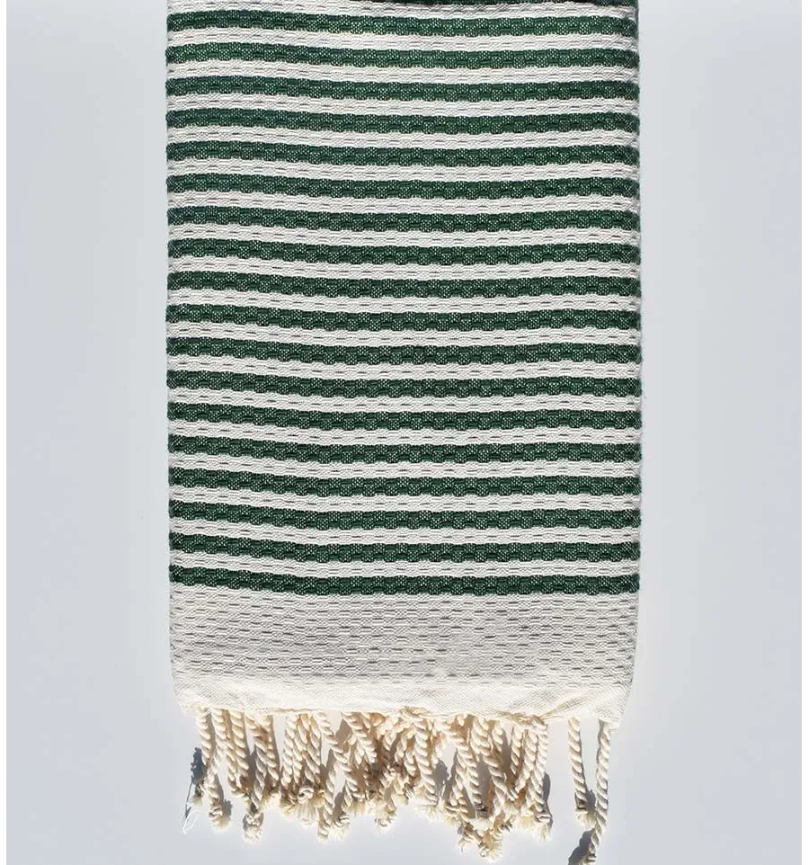 Fouta nido d'ape righe verde Fouta Tunisia - 1