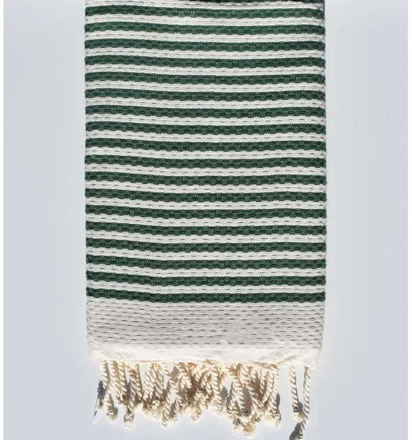 Fouta nido d'ape righe verde Fouta Tunisia - 1