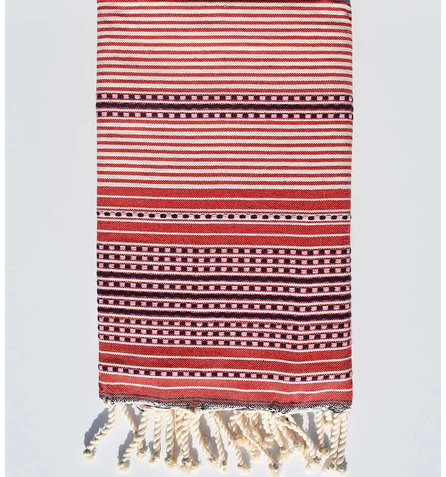 Fouta arabesca righe rosse Fouta Tunisia - 1