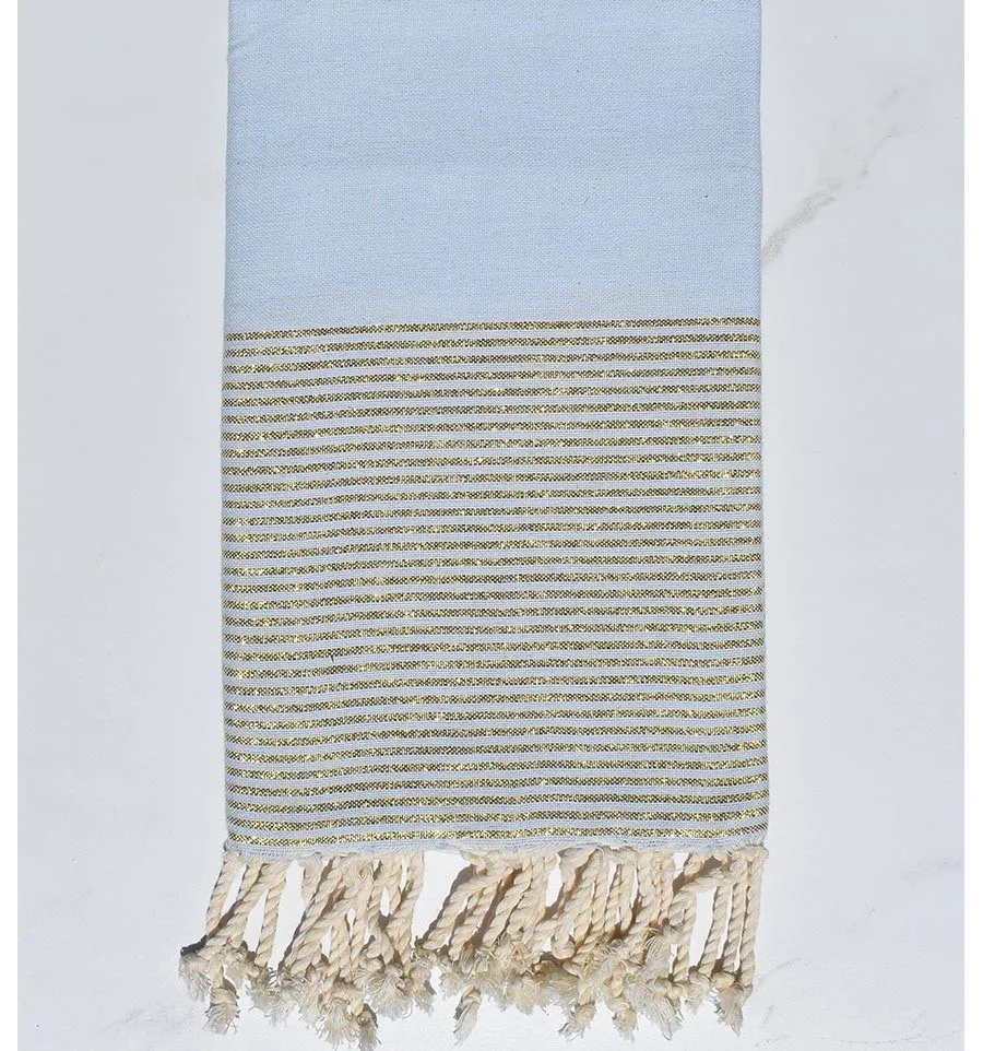 Telo Mare lurex blu candito Fouta Tunisia - 1