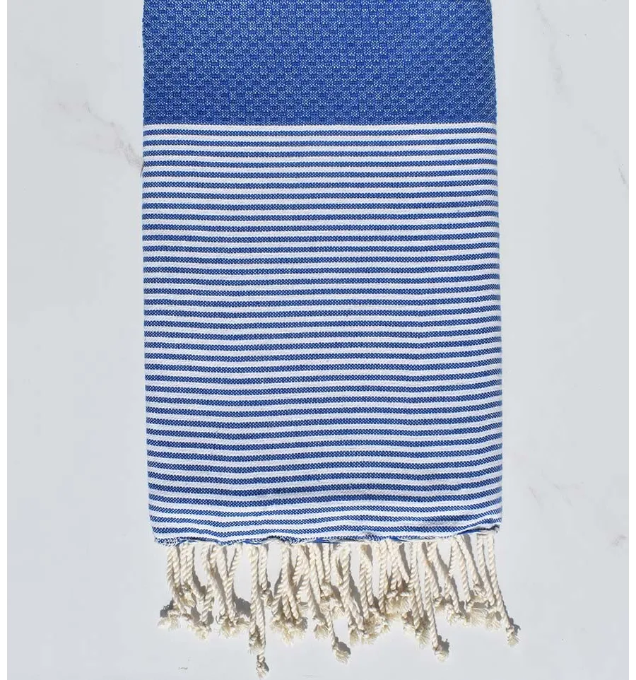 Fouta nido d'ape ceruleo scuro Fouta Tunisia - 1