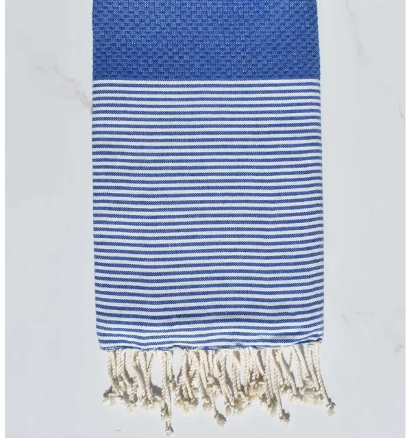 Fouta nido d'ape ceruleo scuro Fouta Tunisia - 1