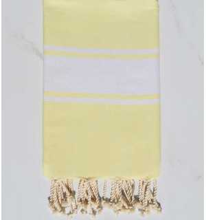 Telo mare giallo neon chiaro Fouta Tunisia - 1 2