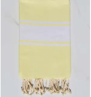 Telo mare giallo neon chiaro Fouta Tunisia - 1 2