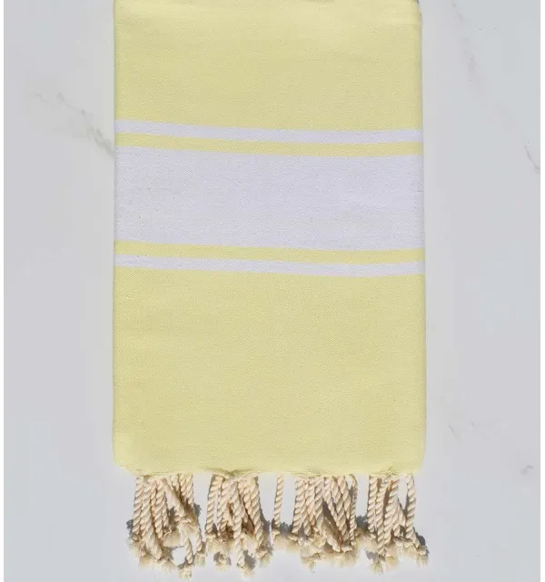 Telo mare giallo neon chiaro Fouta Tunisia - 2