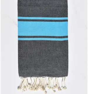 Fouta denim con strisce azzurro Fouta Tunisia - 1