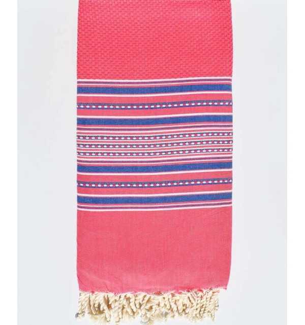 grande fouta rosa con strisce blu Fouta Tunisia - 1