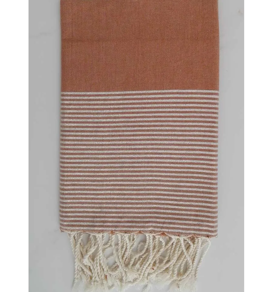 Fouta Lurex marrone castagna 