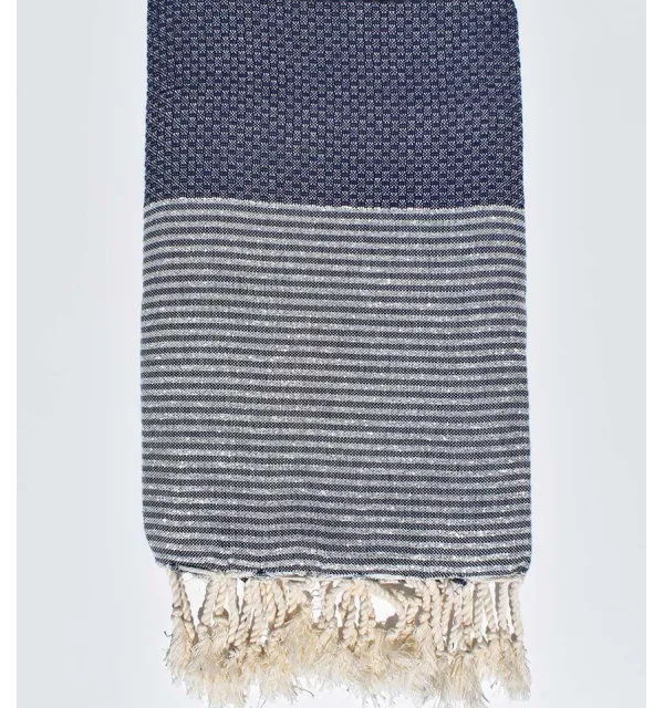 Fouta lurex nido d'ape blu scuro Fouta Tunisia - 1