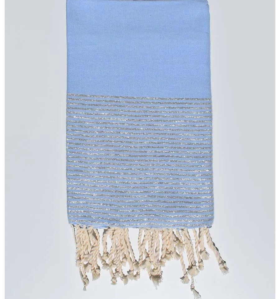 Fouta Lurex blu chiaro  - 1