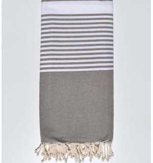 Grande fouta talpa con strisce bianche Fouta Tunisia - 1 2