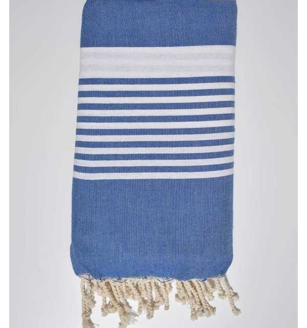 Plaids blu con strisce 2m / 2m Fouta Tunisia - 1