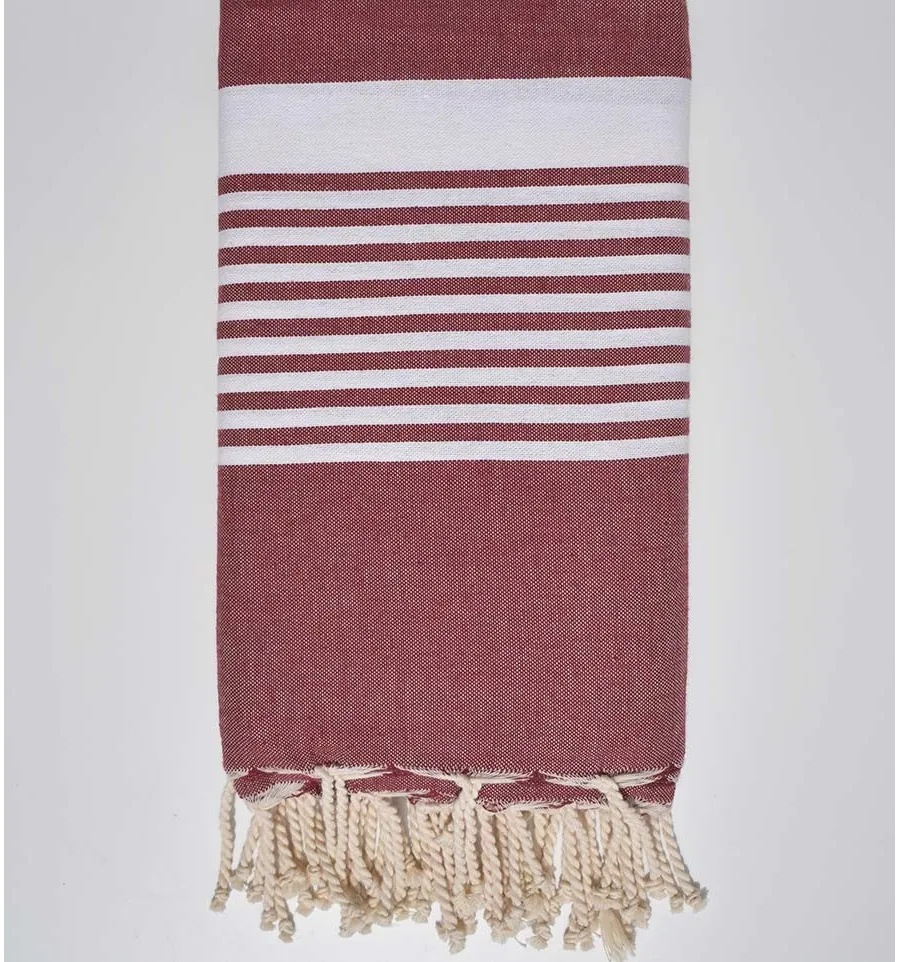 Telo coppia rosso scuro Fouta Tunisia - 1