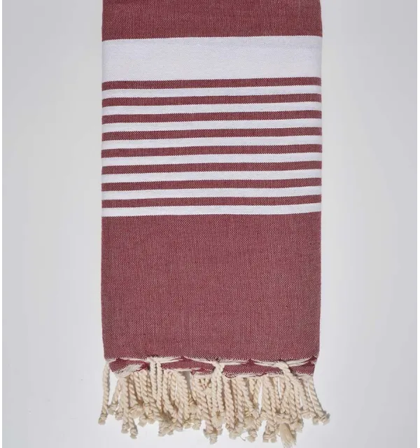 Telo coppia rosso scuro Fouta Tunisia - 1