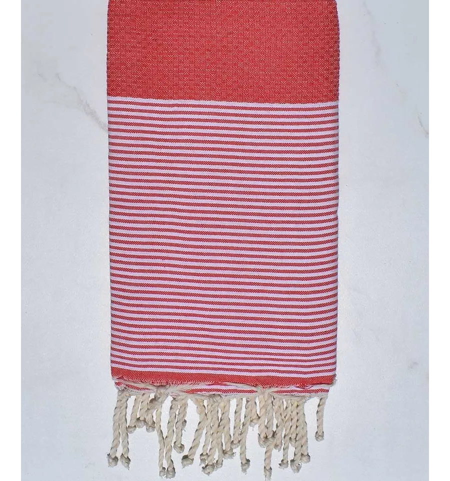 Fouta nido d'ape rosso chiaro Fouta Tunisia - 1