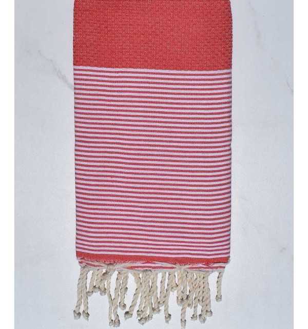 Fouta nido d'ape rosso chiaro Fouta Tunisia - 1