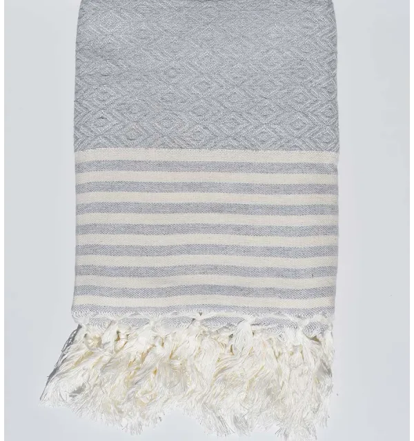 Plaid Grigio Fouta Tunisia - 1