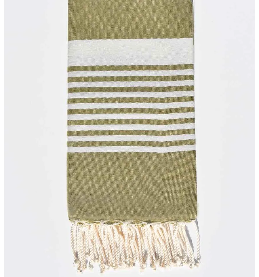 Telo mare arturo colore verde kaki Fouta Tunisia - 1