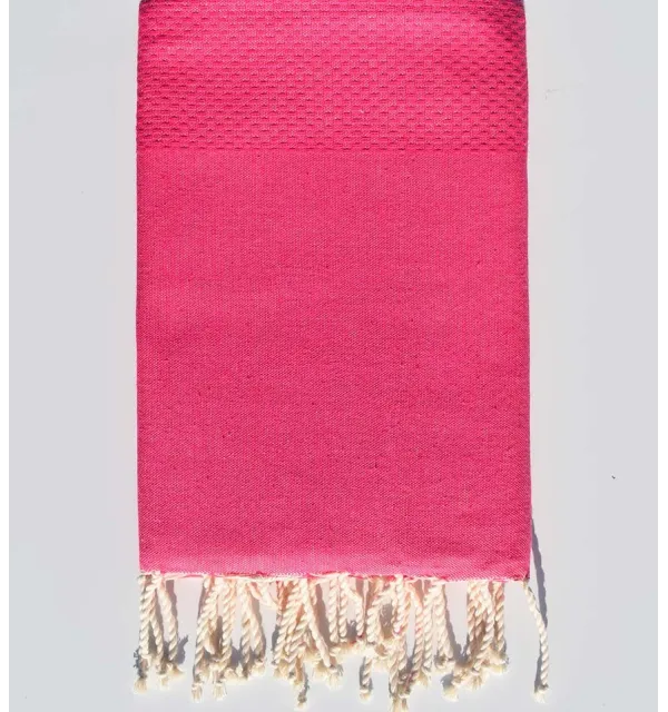 Telo mare Tinta unita rosa vivo Fouta Tunisia - 1