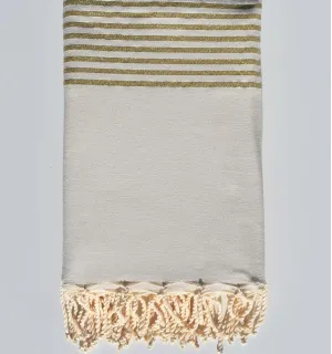 Grande fouta bianco crema con lurex dorato Fouta Tunisia - 2