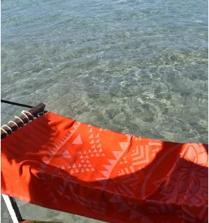 Telo mare BOHEMIAN arancione Fouta Tunisia - 1