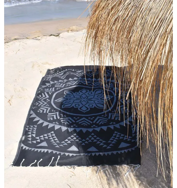 telo mare Bohemian nero Fouta Tunisia - 1