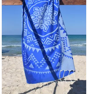 Telo mare bohemian blu Fouta Tunisia - 2