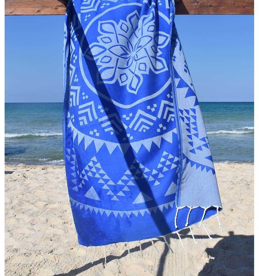 Telo mare bohemian blu Fouta Tunisia - 2