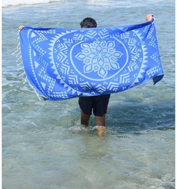 Telo mare bohemian blu Fouta Tunisia - 3