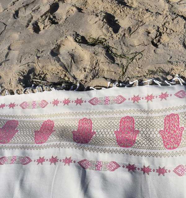 Fouta khomsa rosso violaceo Fouta Tunisia - 6