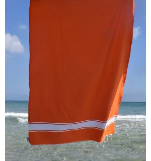 Fouta piatta arancio chiaro Fouta Tunisia - 3