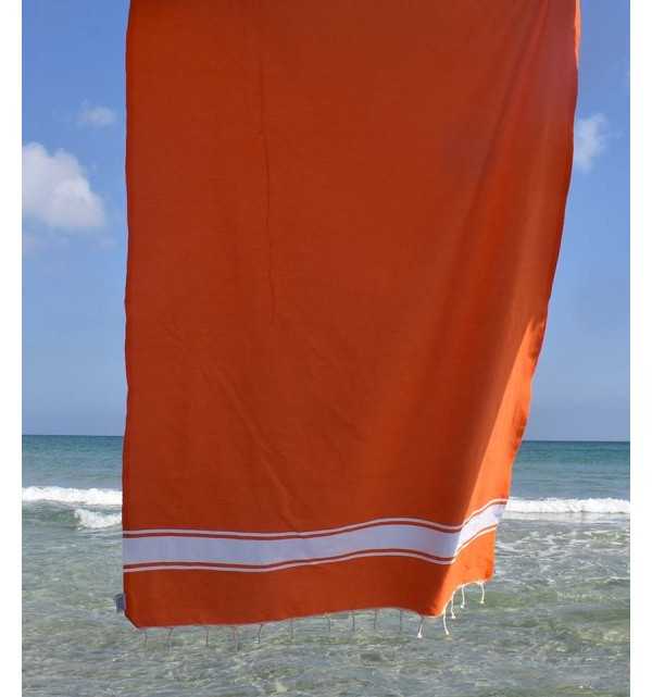 Fouta piatta arancio chiaro Fouta Tunisia - 3