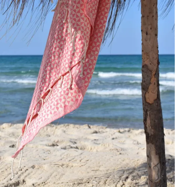 Telo mare  farfalla rosa chiaro Fouta Tunisia - 3