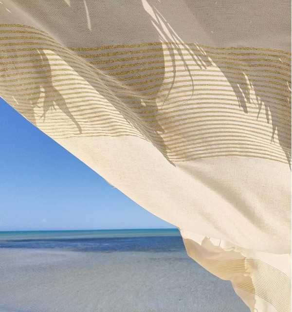 Fouta Lurex bianco sporco Fouta Tunisia - 3