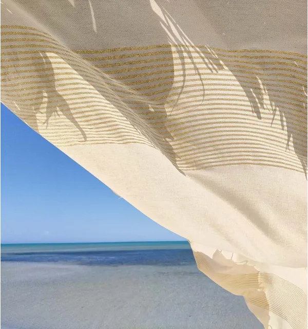 Fouta Lurex bianco sporco Fouta Tunisia - 3