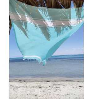 Fouta piatta blu pastello Fouta Tunisia - 1 2