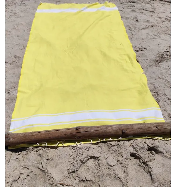 Telo mare giallo neon chiaro Fouta Tunisia - 1