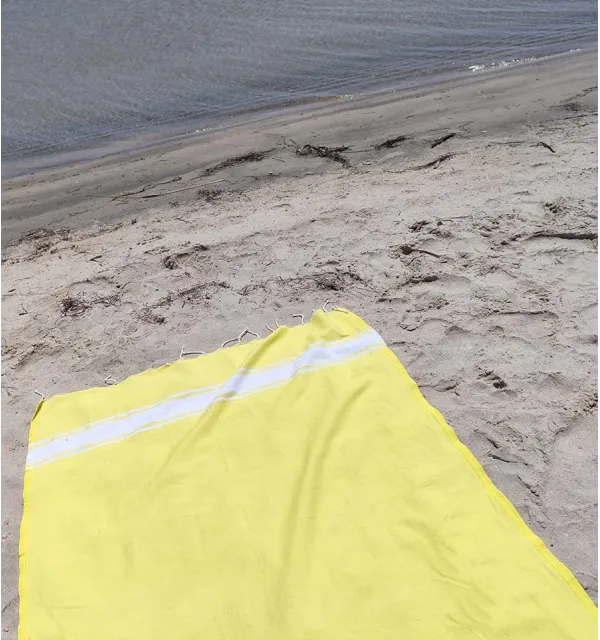 Telo mare giallo neon chiaro Fouta Tunisia - 3