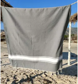 Telo mare piatta grigio medio Fouta Tunisia - 1