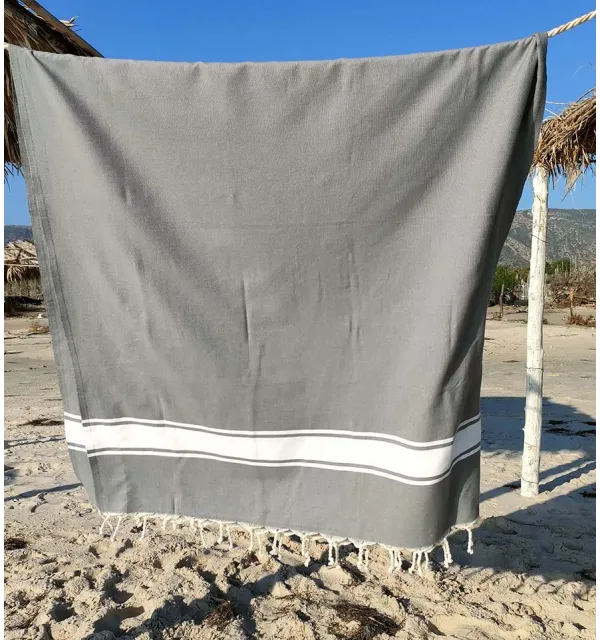 Telo mare piatta grigio medio Fouta Tunisia - 1