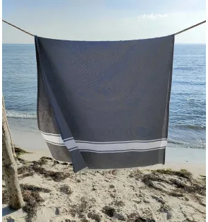 Telo mare piatta grigio medio Fouta Tunisia - 1 2