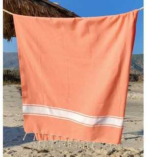 Fouta piatta corallo chiaro Fouta Tunisia - 3 2