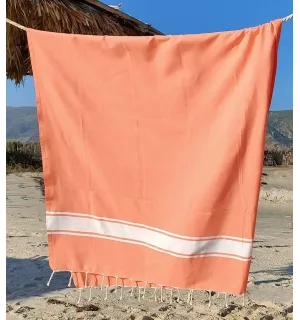 Fouta piatta corallo chiaro Fouta Tunisia - 3 2