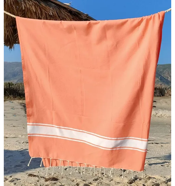 Fouta piatta corallo chiaro Fouta Tunisia - 1