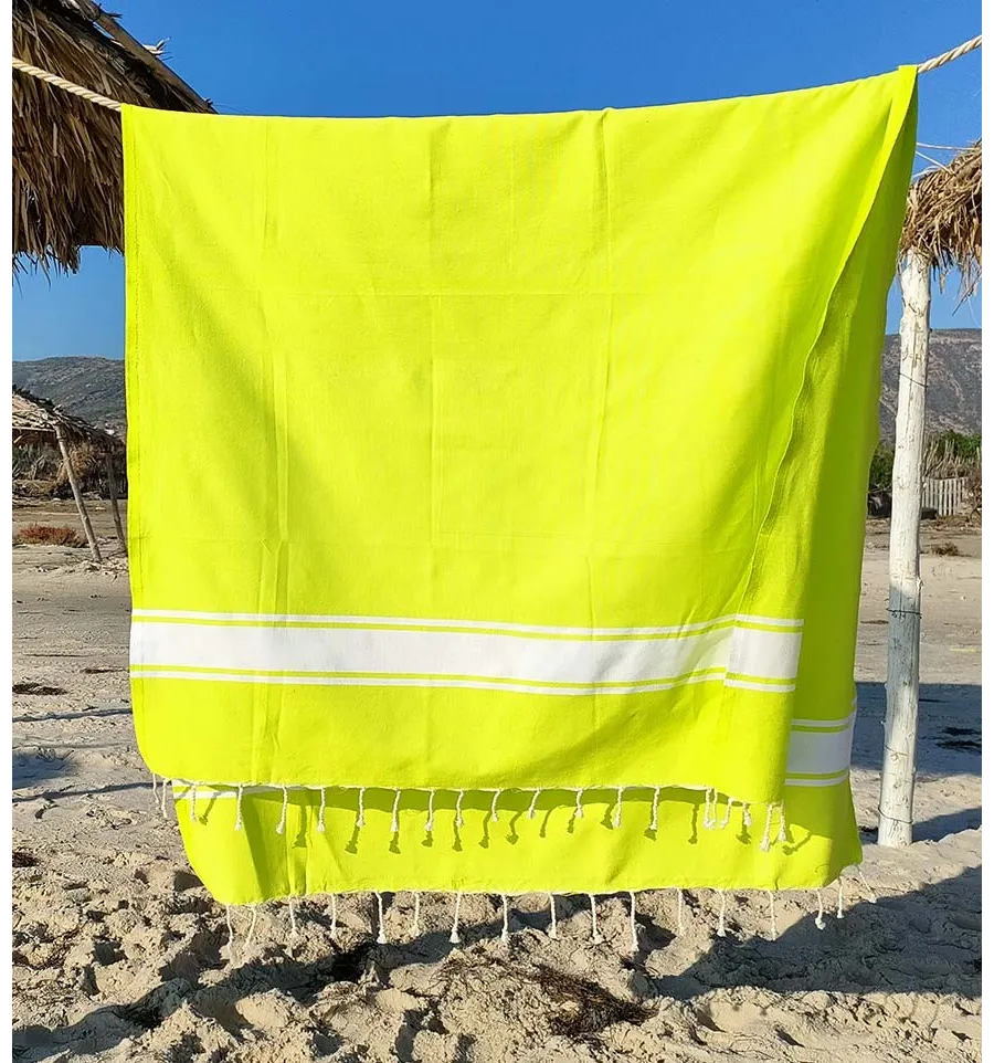 Fouta piatta verde chartreuse Fouta Tunisia - 1