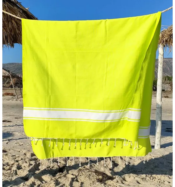 Fouta piatta verde chartreuse Fouta Tunisia - 1