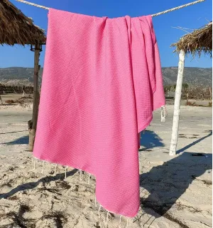 Telo mare unito chewing gum rosa Fouta Tunisia - 1 2