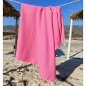 Telo mare Unita chewing gum rosa 100x200 cm - 100 % Cotone - FOUTA TUNISIA